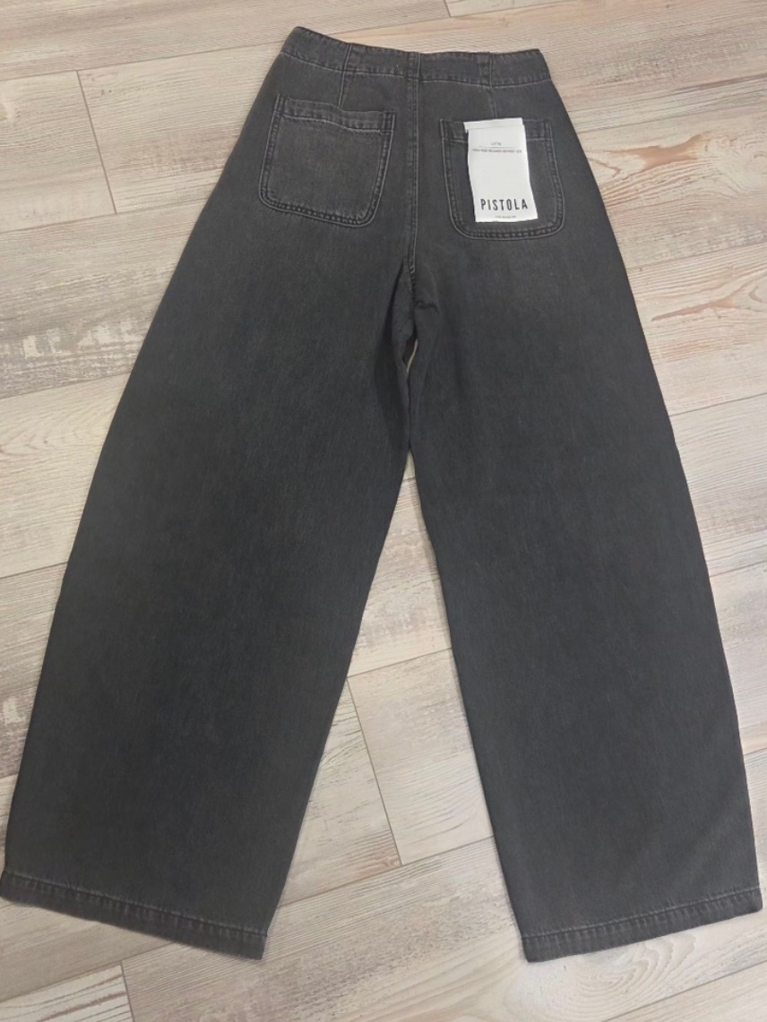 Nwt Pistola Lottie Charcoal High-Rise Relaxed Wide Leg Jeans - Size 25